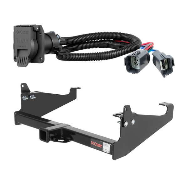 2020 - 2024 Ford F-450 Super Duty Cab & chassis with 34" frame width (O.D.) Curt 2", Class 4 Trailer Tow Hitch + 7-way Wiring Kit 14048 - CURT