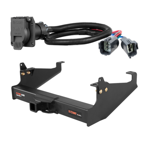 1999 - 2026 Ford F-450 Super Duty Cab & chassis with 34" frame width (O.D.) Curt 2", Class 5 Trailer Tow Hitch + 7-way Wiring Kit 15445 - CURT
