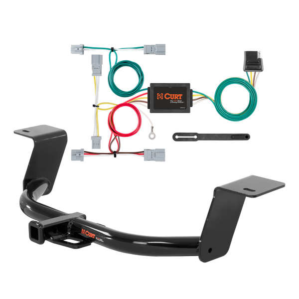 13 - 15 Honda Accord Coupe w/o LED Tailights Curt 1-1/4", Class 1 Trailer Tow Hitch + 4-flat Wiring Kit 11681 - CURT
