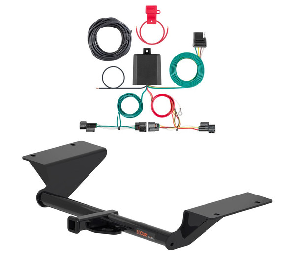 2018 - 2022 Honda Accord Sedan, excluding hybrid Curt 1-1/4", Class 1 Trailer Tow Hitch + 4-flat Wiring Kit 11525 - CURT