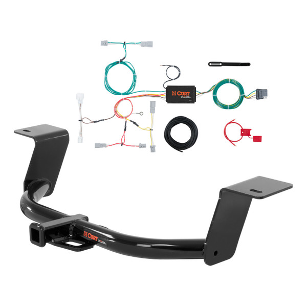 16 - 17 Honda Accord Sedan Curt 1-1/4", Class 1 Trailer Tow Hitch + 4-flat Wiring Kit 11681 - CURT
