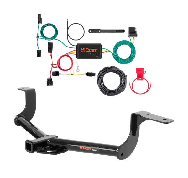 2015 - 2020 Honda Fit Curt 1-1/4", Class 1 Trailer Tow Hitch + 4-flat Wiring Kit 11406 - CURT