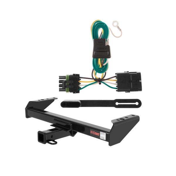 1988 - 2000 GMC C3500 Cab & chassis Curt 2", Class 4 Trailer Tow Hitch + 4-flat Wiring Kit 14082 - CURT