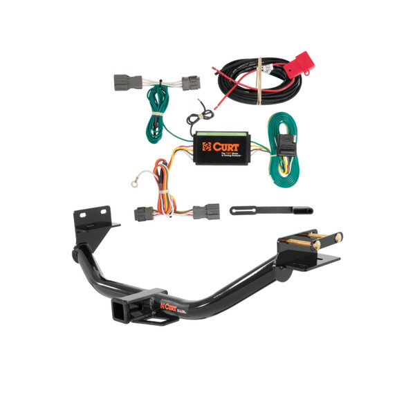 13 - 18 Hyundai Santa Fe Sport Curt 2", Class 3 Trailer Tow Hitch + 4-flat Wiring Kit 13152 - CURT