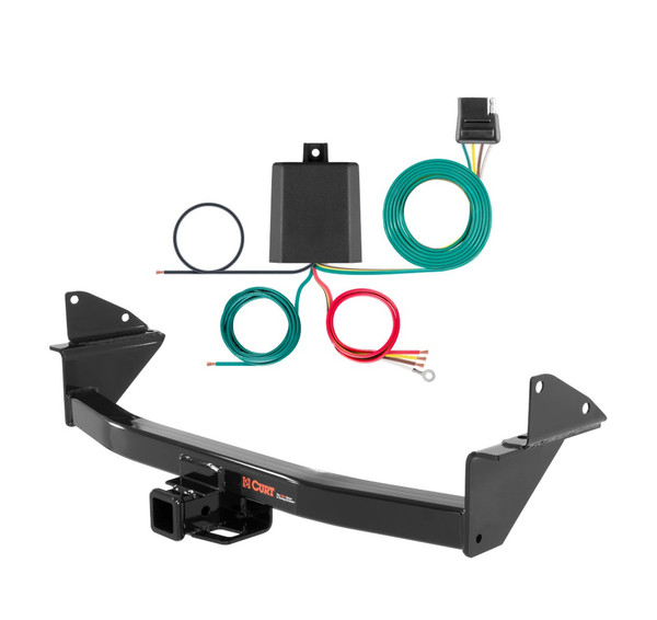 2015 - 2022 GMC Canyon Curt 2", Class 3 Trailer Tow Hitch + 4-flat Wiring Kit 13176 - CURT