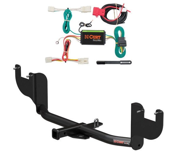 2017 - 2018 Hyundai Elantra Sedan (Excluding Limited), with factory recovery loop Curt 1-1/4", Class 1 Trailer Tow Hitch + 4-flat Wiring Kit 11424 - CURT