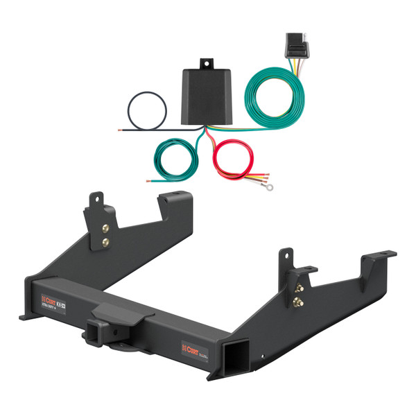 20 - 24 GMC Sierra 3500 HD 6' bed, excluding factory receiver, Tommy Gate lift or cab & chassis Curt 2-1/2", Class 5 Trailer Tow Hitch + 4-flat Wiring Kit 15010 - CURT