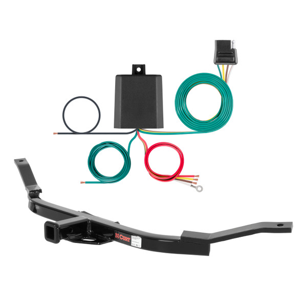 05 - 06 Honda Element Excluding SC Curt 1-1/4", Class 1 Trailer Tow Hitch + 4-flat Wiring Kit 11700 - CURT