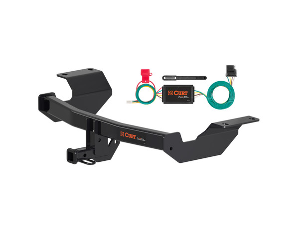 21 - 25 Honda CR-V Excluding hybrid and Touring with kick sensor Curt 1-1/4", Class 2 Trailer Tow Hitch + 4-flat Wiring Kit 12169 - CURT
