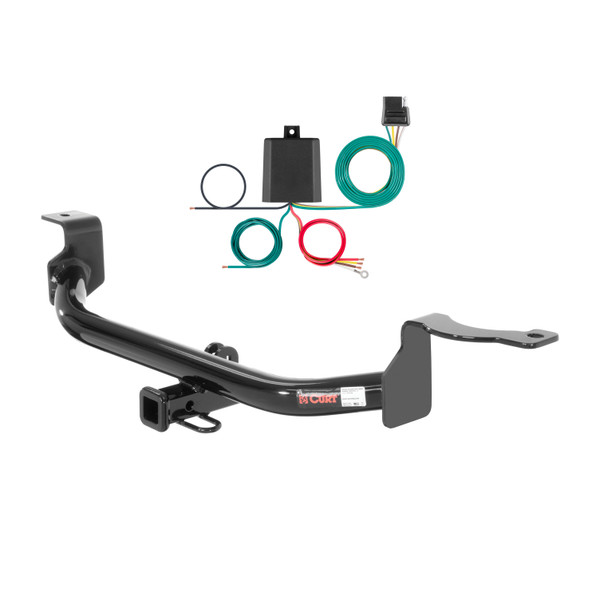 11 - 16 Honda CR-Z Curt 1-1/4", Class 1 Trailer Tow Hitch + 4-flat Wiring Kit 11077 - CURT