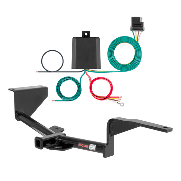 2012 Hyundai Accent Hatchback Curt 1-1/4", Class 1 Trailer Tow Hitch + 4-flat Wiring Kit 11250 - CURT