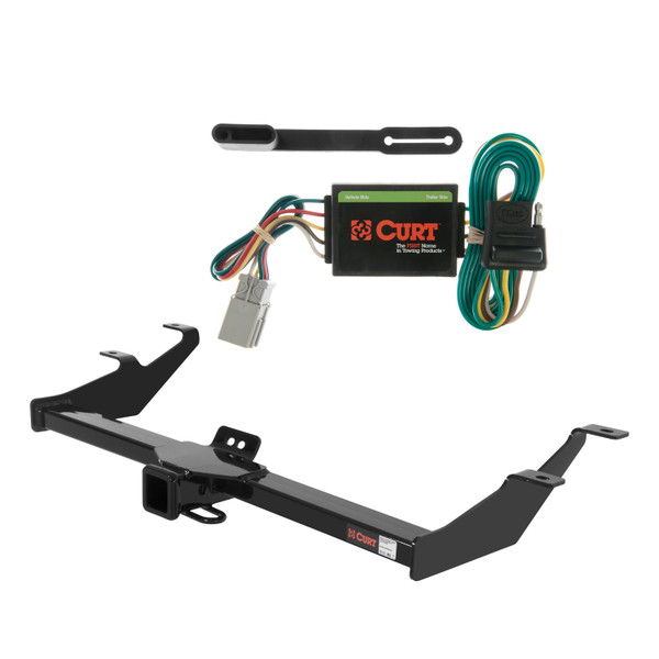 03 - 04 Honda Element Excluding SC Curt 2", Class 3 Trailer Tow Hitch + 4-flat Wiring Kit 13574 - CURT