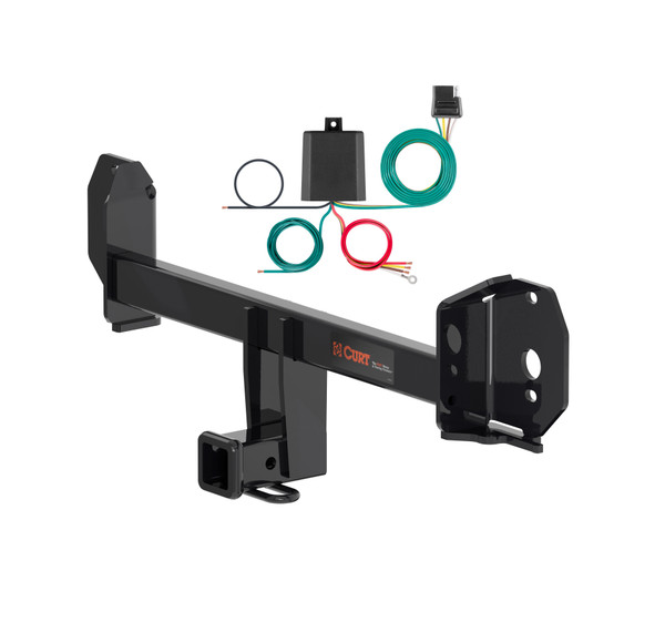 18 - 24 BMW X3 Excluding M40i Curt 2", Class 3 Trailer Tow Hitch + 4-flat Wiring Kit 13387 - CURT