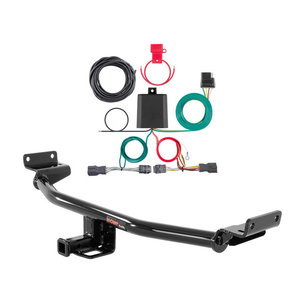 2019 - 2021 Hyundai Tucson Excluding Night Curt 1-1/4", Class 2 Trailer Tow Hitch + 4-flat Wiring Kit 12241 - CURT