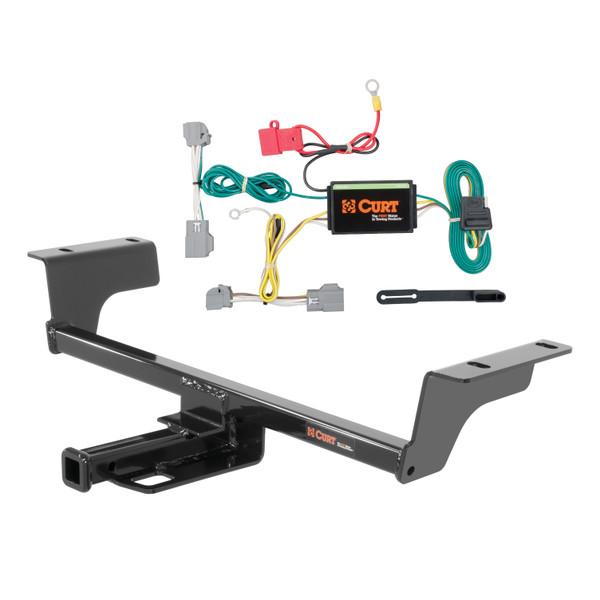 14 - 15 Cadillac CTS Sedan Curt 1-1/4", Class 1 Trailer Tow Hitch + 4-flat Wiring Kit 11382 - CURT