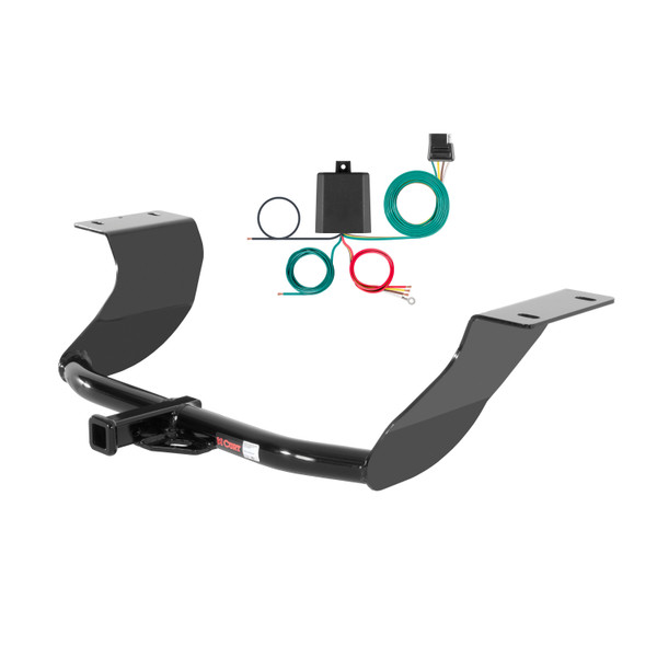 08 - 16 Audi A5 Quattro Coupe, single muffler Curt 1-1/4", Class 1 Trailer Tow Hitch + 4-flat Wiring Kit 11037 - CURT