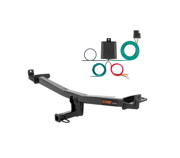 15 - 18 Audi Q3 Quattro Curt 1-1/4", Class 2 Trailer Tow Hitch + 4-flat Wiring Kit 12148 - CURT