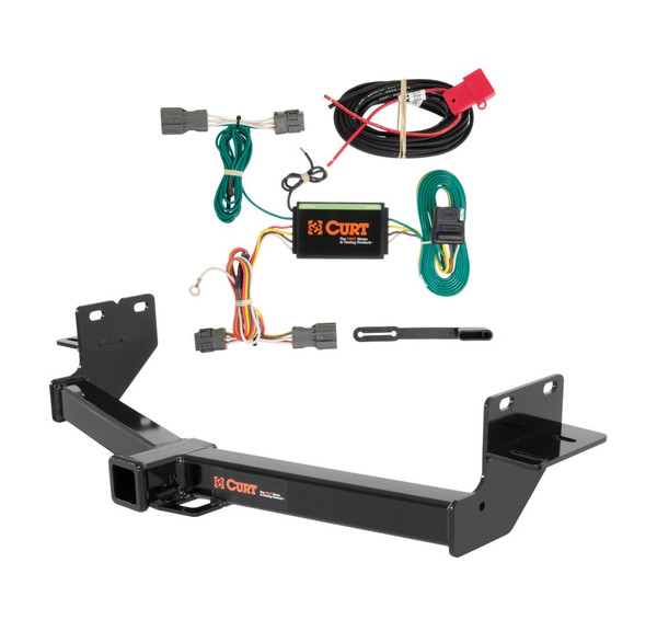 2013 - 2018 Hyundai Santa Fe Curt 2", Class 3 Trailer Tow Hitch + 4-flat Wiring Kit 13153-3 - CURT