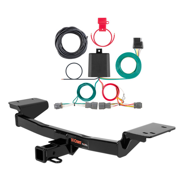 10 - 15 Hyundai Tucson Curt 2", Class 3 Trailer Tow Hitch + 4-flat Wiring Kit 13120 - CURT