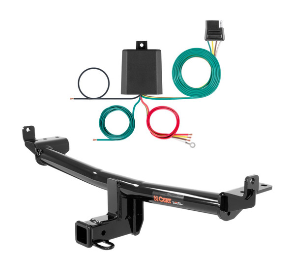 2015 - 2018 Audi Q3 Quattro Curt 2", Class 3 Trailer Tow Hitch + 4-flat Wiring Kit 13238 - CURT