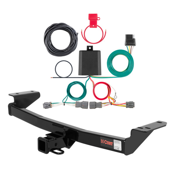 10 - 15 Hyundai Tucson Curt 2", Class 3 Trailer Tow Hitch + 4-flat Wiring Kit 13066 - CURT