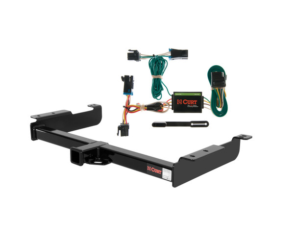 00 - 02 Chevrolet Express 2500 Curt 2", Class 4 Trailer Tow Hitch + 4-flat Wiring Kit 14090 - CURT