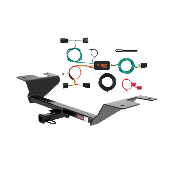 12 - 17 Buick Verano Excluding dual exhaust Curt 1-1/4", Class 1 Trailer Tow Hitch + 4-flat Wiring Kit 11282 - CURT