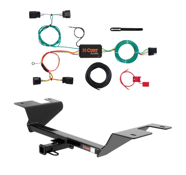 2012 - 2017 Buick Verano Excluding dual exhaust Curt 1-1/4", Class 1 Trailer Tow Hitch + 4-flat Wiring Kit 11282 - CURT