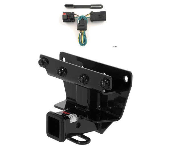 2006 - 2010 Jeep Commander Excluding Rocky Mountain Edition Curt 2", Class 3 Trailer Tow Hitch + 4-flat Wiring Kit 13414 - CURT