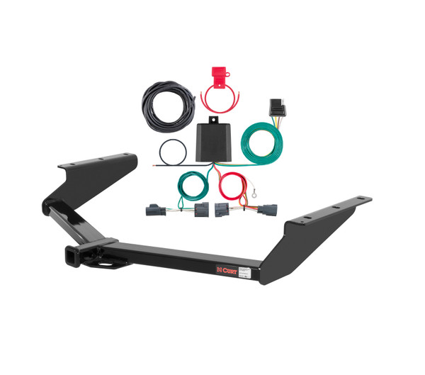 08 - 12 Jeep Liberty Curt 1-1/4", Class 2 Trailer Tow Hitch + 4-flat Wiring Kit 12245 - CURT