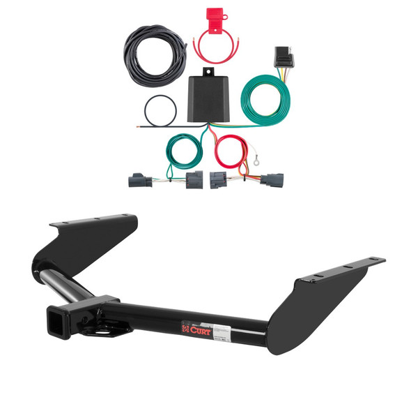 2009 - 2012 Jeep Liberty Curt 2", Class 3 Trailer Tow Hitch + 4-flat Wiring Kit 13245 - CURT