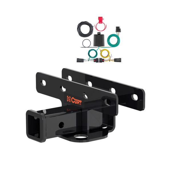 20 - 24 Jeep Wrangler JL, diesel Curt 2", Class 3 Trailer Tow Hitch + 4-flat Wiring Kit 13564 - CURT