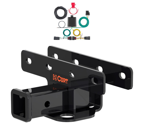 2020 - 2023 Jeep Wrangler JL, diesel Curt 2", Class 3 Trailer Tow Hitch + 4-flat Wiring Kit 13564 - CURT