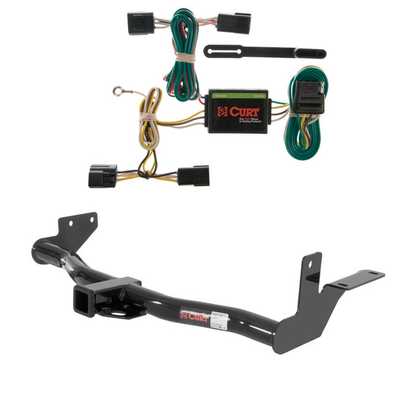 1998 - 2004 Isuzu Rodeo With under-vehicle spare, excluding 3.5L Curt 2", Class 3 Trailer Tow Hitch + 4-flat Wiring Kit 13222 - CURT