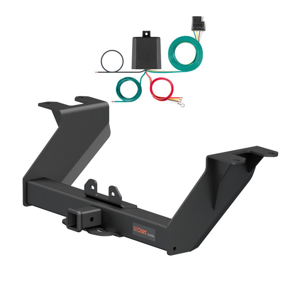 2019 - 2026 Chevrolet Silverado 1500 With factory receiver Curt 2", Class 5 Trailer Tow Hitch + 4-flat Wiring Kit 15307 - CURT