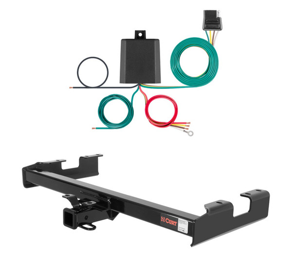 2001 - 2006 Chevrolet Silverado 2500 HD 6' bed, excluding factory receiver, Tommy Gate lift or cab & chassis Curt 2", Class 4 Trailer Tow Hitch + 4-flat Wiring Kit 14108 - CURT
