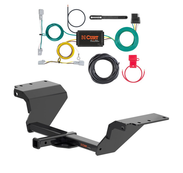 2016 - 2025 Chevrolet Malibu Sedan Curt 1-1/4", Class 2 Trailer Tow Hitch + 4-flat Wiring Kit 12185 - CURT