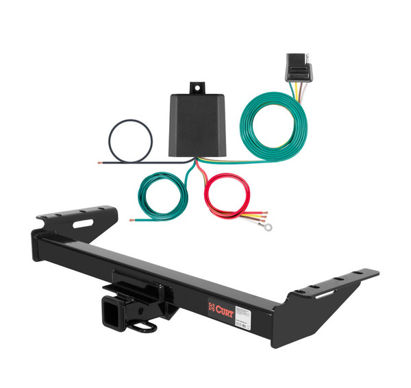 1984 - 1996 Jeep Cherokee Curt 2", Class 3 Trailer Tow Hitch + 4-flat Wiring Kit 13084 - CURT