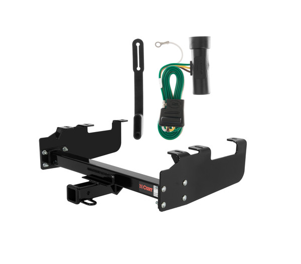 75 - 84 Chevrolet K30 With 10" step bumper Curt 2", Class 3 Trailer Tow Hitch + 4-flat Wiring Kit 13099 - CURT