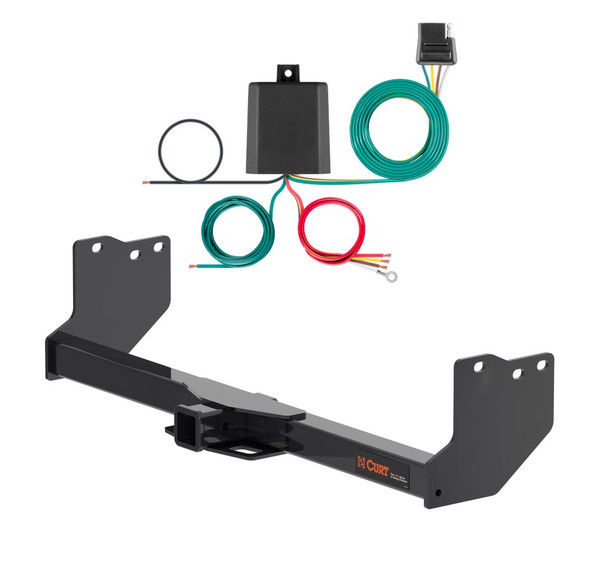 2022 - 2026 Toyota Tundra Excluding factory receiver Curt 2", Class 4 Trailer Tow Hitch + 4-flat Wiring Kit 14022 - CURT