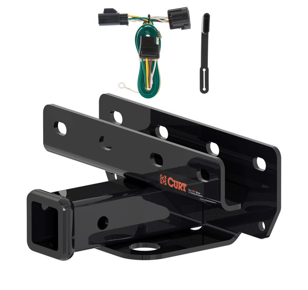 2007 - 2018 Jeep Wrangler JK Curt 2", Class 3 Trailer Tow Hitch + 4-flat Wiring Kit 13392 - CURT