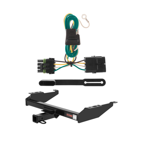 1988 - 1999 Chevrolet C1500 Excluding dual exhaust or 10" step bumper Curt 2", Class 4 Trailer Tow Hitch + 4-flat Wiring Kit 14081 - CURT