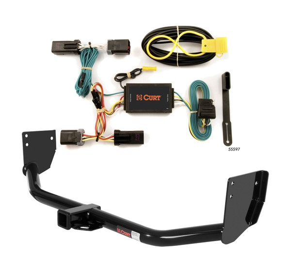 2007 - 2009 Chrysler Aspen Curt 2", Class 3 Trailer Tow Hitch + 4-flat Wiring Kit 13296-1 - CURT