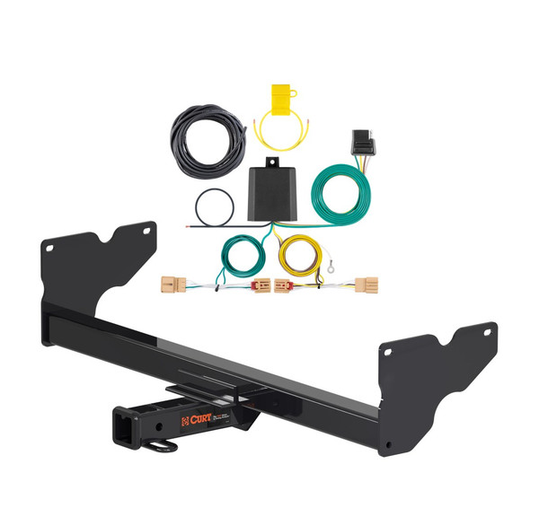 2018 - 2024 Volkswagen Tiguan Curt 2", Class 3 Trailer Tow Hitch + 4-flat Wiring Kit 13381 - CURT