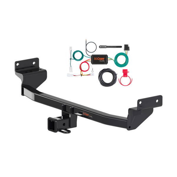 17 - 22 Kia Niro Excluding plug-in and EV models Curt 2", Class 3 Trailer Tow Hitch + 4-flat Wiring Kit 13329 - CURT