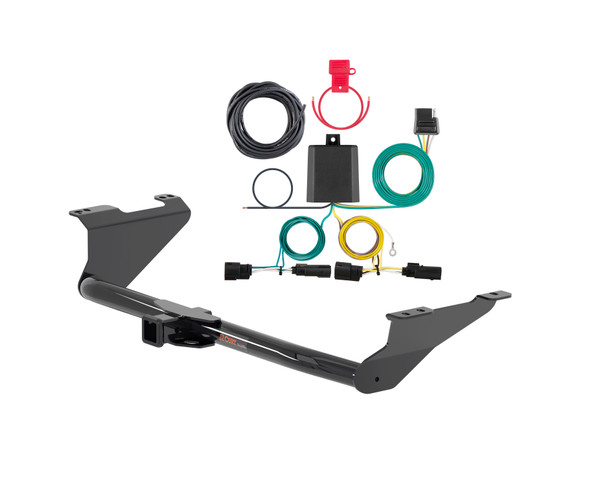 17 - 20 Chrysler Pacifica w/o LED Tailights Curt 2", Class 3 Trailer Tow Hitch + 4-flat Wiring Kit 13383 - CURT