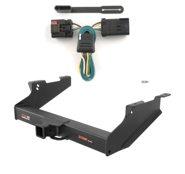 2003 - 2008 Dodge Ram 1500 Will not fit with factory receiver (built in or after 11/02) Curt 2-1/2", Class 5 Trailer Tow Hitch + 4-flat Wiring Kit 15704-1 - CURT