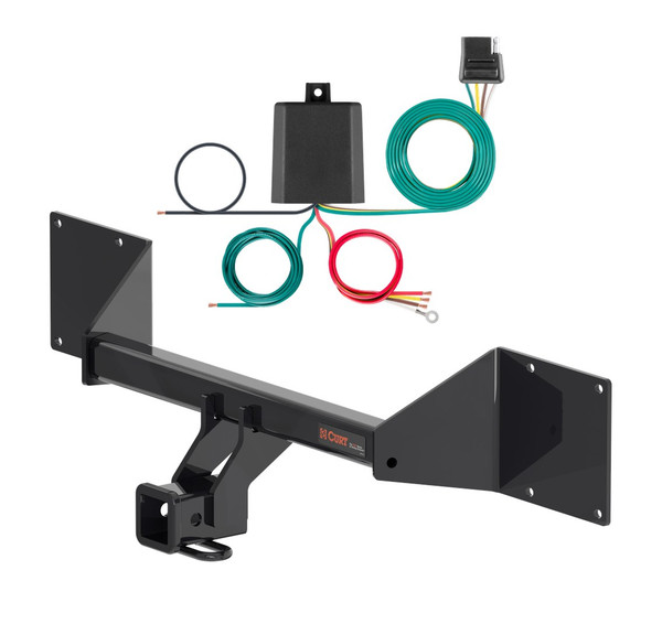 2021 - 2026 Volkswagen ID.4 Without factory receiver Curt 2", Class 3 Trailer Tow Hitch + 4-flat Wiring Kit 13492 - CURT