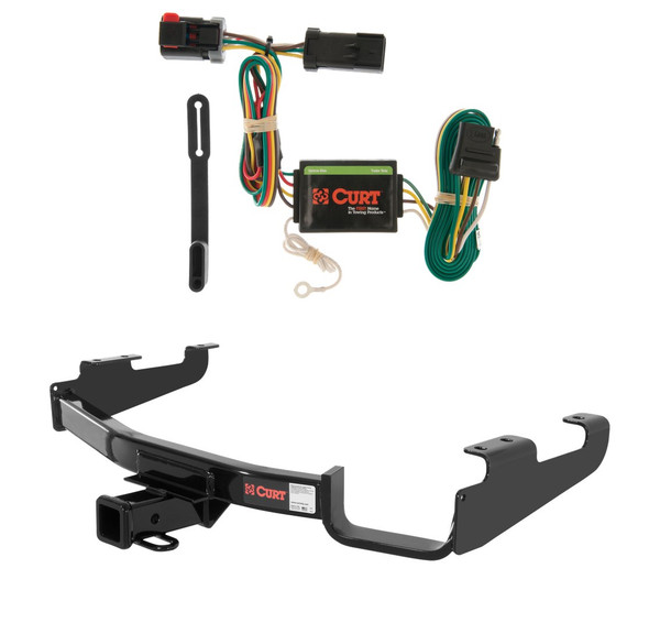 2001 - 2003 Dodge Grand Caravan Excluding Stow 'n Go and Sport Curt 2", Class 3 Trailer Tow Hitch + 4-flat Wiring Kit 13362 - CURT