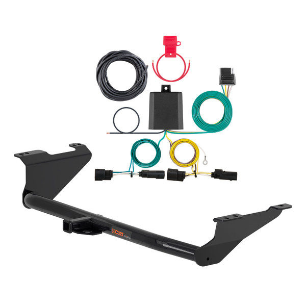 17 - 20 Chrysler Pacifica Pacifica w/o LED Tailights Curt 1-1/4", Class 2 Trailer Tow Hitch + 4-flat Wiring Kit 12180 - CURT